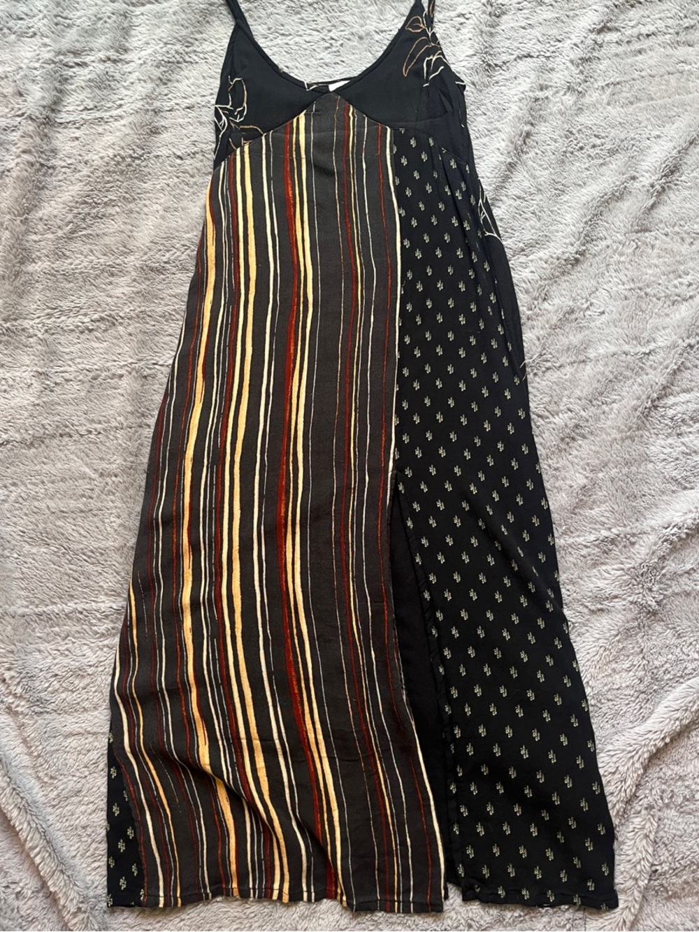 Urban Outfitters Black Maxi patch work Slip Dress